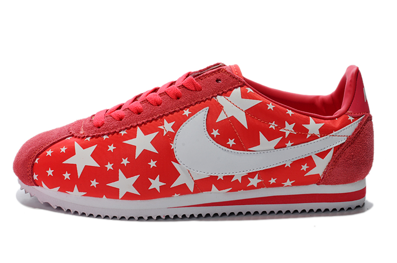 2014 Nike Cortez nouvelles chaussures etoiles lumineuses femmes rouges (1)